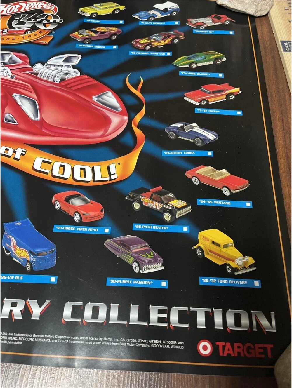 1998 Hot Wheels 30th Anniversary Collection Poster 18